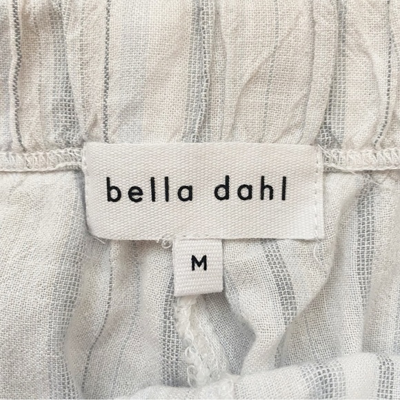 Bella Dahl Linen Blend Folded Pocket Pant in Navy and White Stripes Medium NWT - Picture 9 of 11